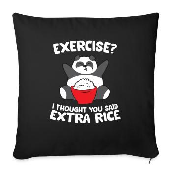 Funny Panda Exercise I Thought You Said Extra - Sofa pillowcase 17,3'' x 17,3'' (45 x 45 cm) - black - Front