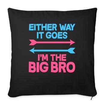 Le sexe des frères et sœurs révèle une fête de bébé - Housse de coussin décorative 45 x 45 cm - noir - Devant