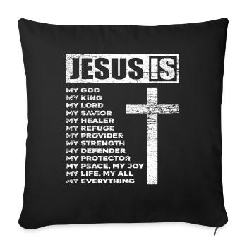 Jesus god - Sofa pillowcase 17,3'' x 17,3'' (45 x 45 cm) - black - Front