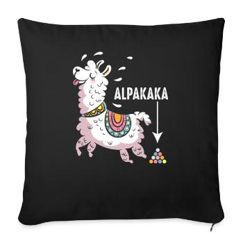 Alpaca alpaca gift idea - Sofa pillowcase 17,3'' x 17,3'' (45 x 45 cm) - black - Front