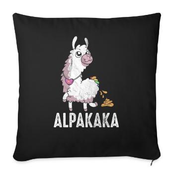 Alpaca funny & cute alpaca gift - Sofa pillowcase 17,3'' x 17,3'' (45 x 45 cm) - black - Front