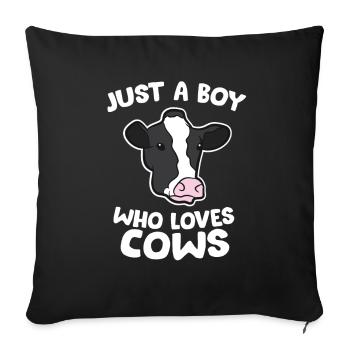Funny Cow Farmer Son Just a Boy Who Loves Cows - Sofa pillowcase 17,3'' x 17,3'' (45 x 45 cm) - black - Front