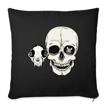 Halloween Bone Skull Cat Human Mouse - Sofa pillowcase 17,3'' x 17,3'' (45 x 45 cm) - black - Front