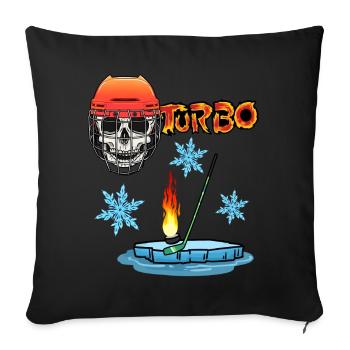 Hockey Winter Winter Sports Winter Time Sport Skull - Sofa pillowcase 17,3'' x 17,3'' (45 x 45 cm) - black - Front