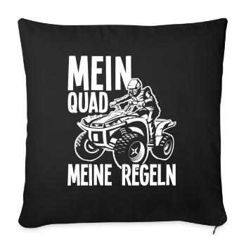 Quad Quadbeistzer Motorrad - Sofakissenbezug 45 x 45 cm - Schwarz - Vorne