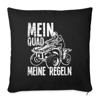 Quad Mein Quad Meine Regeln - Sofakissenbezug 45 x 45 cm - Schwarz - Vorne