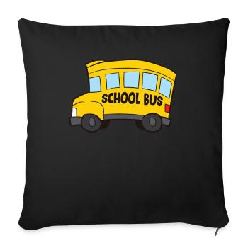Enfants drôles Bus scolaire Cadeau pour le bus scolaire - Housse de coussin décorative 45 x 45 cm - noir - Devant
