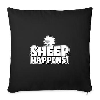 Sheep happens! - Sofa pillowcase 17,3'' x 17,3'' (45 x 45 cm) - black - Front