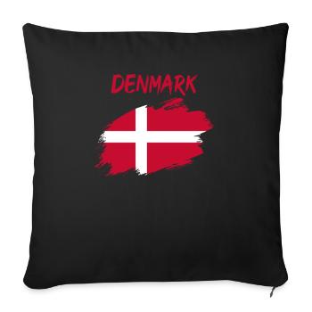Denmark danish flag flag - Sofa pillowcase 17,3'' x 17,3'' (45 x 45 cm) - black - Front