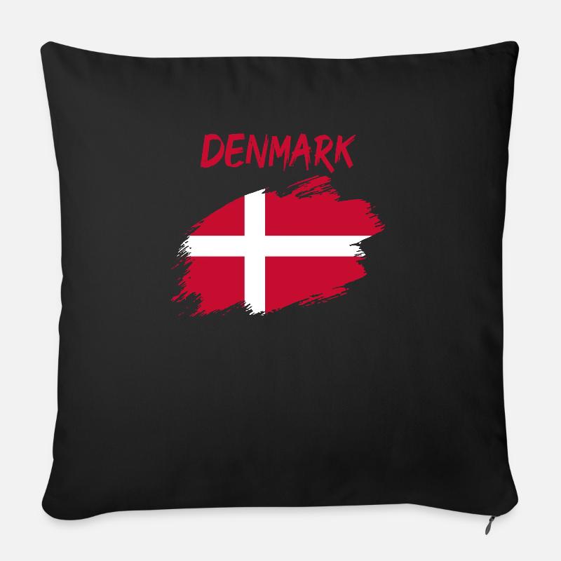 Dänemark dänisch Flagge Fahne - Sofakissenbezug 45 x 45 cm - Schwarz