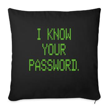 I KNOW YOUR PASSWORD - Sofa pillowcase 17,3'' x 17,3'' (45 x 45 cm) - black - Front