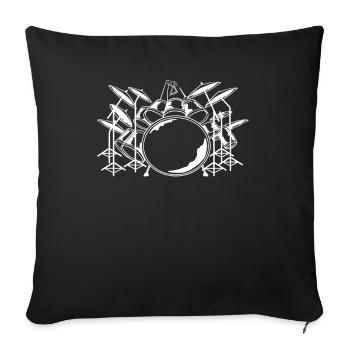 Drums - Sofa pillowcase 17,3'' x 17,3'' (45 x 45 cm) - black - Front