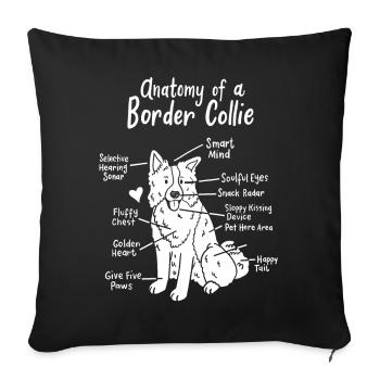 Border Collie - Sofa pillowcase 17,3'' x 17,3'' (45 x 45 cm) - black - Front