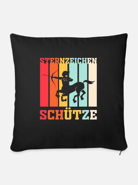 Sternzeichen Schütze - Sofakissenbezug 45 x 45 cm - Schwarz