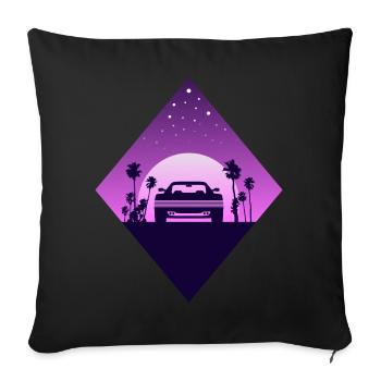 Vaporwave Sportwagen - Sofakissenbezug 45 x 45 cm - Schwarz - Vorne
