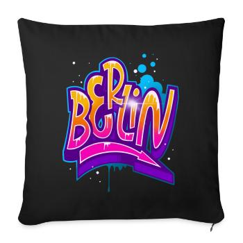 Graffiti de Berlin - Housse de coussin décorative 45 x 45 cm - noir - Devant