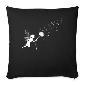 Vol de graines de pissenlit fée des rêves - Housse de coussin décorative 45 x 45 cm - noir - Devant