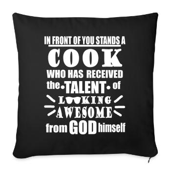 Cook kitchen chef chef chef funny saying - Sofa pillowcase 17,3'' x 17,3'' (45 x 45 cm) - black - Front