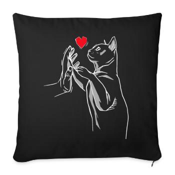 Stubentiger Cat Cat Cats Meow Cat Love - Sofa pillowcase 17,3'' x 17,3'' (45 x 45 cm) - black - Front