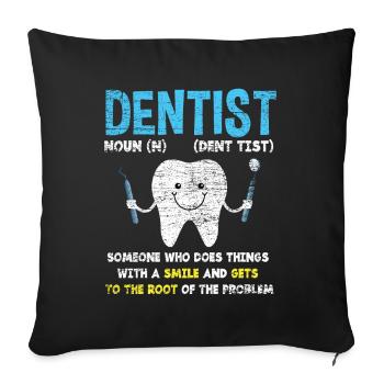 Dentist smile - Sofa pillowcase 17,3'' x 17,3'' (45 x 45 cm) - black - Front
