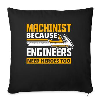 Fier machiniste - Housse de coussin décorative 45 x 45 cm - noir - Devant