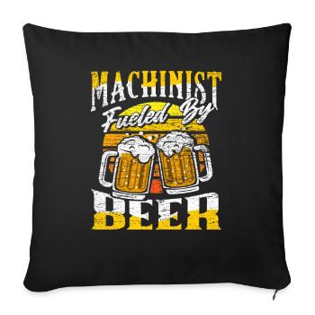 Bière de machiniste - Housse de coussin décorative 45 x 45 cm - noir - Devant