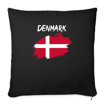Denmark danish flag flag - Sofa pillowcase 17,3'' x 17,3'' (45 x 45 cm) - black - Front