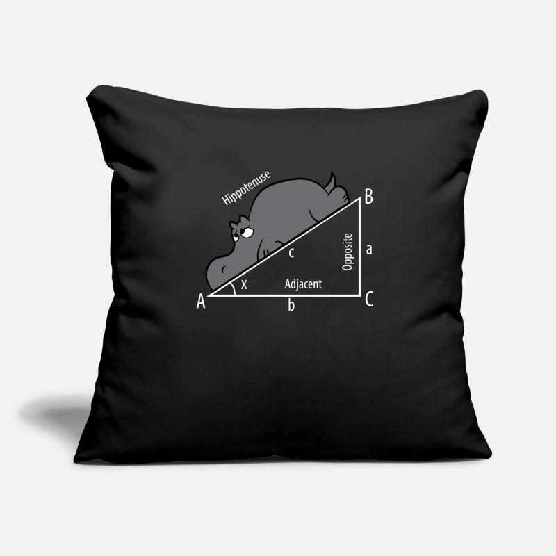 Mathe Pythagore Hypothenuse Hippopotame Housse de coussin décorative 45 x 45 cm