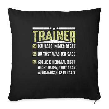 Trainer Sport Sportarten Geschenkidee - Sofakissenbezug 45 x 45 cm - Schwarz - Vorne