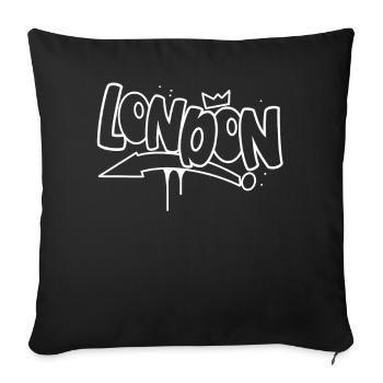 Graffiti de Londres - Housse de coussin décorative 45 x 45 cm - noir - Devant