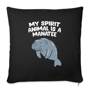Funny Manatee Lover Gift My Spirit Animal Is A - Sofa pillowcase 17,3'' x 17,3'' (45 x 45 cm) - black - Front