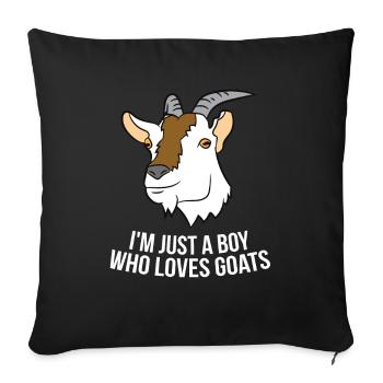 I'm Just A Boy Who Loves Goats Cute Goat Farmer - Sofa pillowcase 17,3'' x 17,3'' (45 x 45 cm) - black - Front