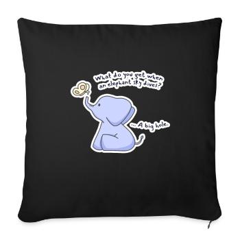 Elephant - Sofa pillowcase 17,3'' x 17,3'' (45 x 45 cm) - black - Front
