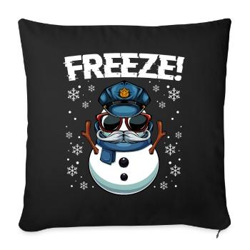 Kapitän Frost Schneemann Polizei Weihnachten - Sofakissenbezug 45 x 45 cm - Schwarz - Vorne