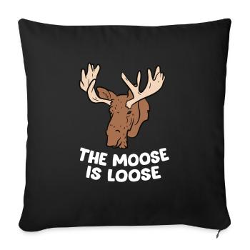 The Moose Is Loose Cute Moose Lovers Canadian - Housse de coussin décorative 45 x 45 cm - noir - Devant