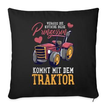 Traktor Trecker - Sofakissenbezug 45 x 45 cm - Schwarz - Vorne