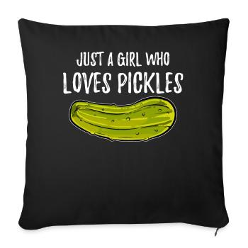 Pickle lover pickles - Sofa pillowcase 17,3'' x 17,3'' (45 x 45 cm) - black - Front