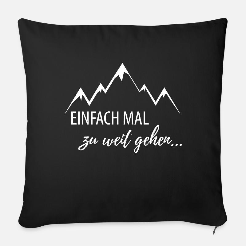 Berge Gebirge Wandern - Sofakissenbezug 45 x 45 cm - Schwarz