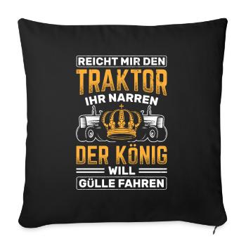 Traktor Landwirtschaft Bauer - Sofakissenbezug 45 x 45 cm - Schwarz - Vorne