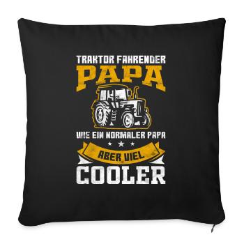 Papa Vater Landwirt Traktor Liebe - Sofakissenbezug 45 x 45 cm - Schwarz - Vorne