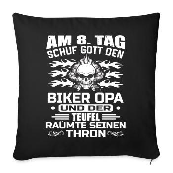 Biker Opa - Sofakissenbezug 45 x 45 cm - Schwarz - Vorne