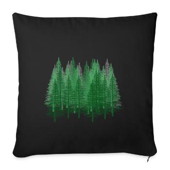Forest Nature Hiking Forester Nature Conservation Fir Tree - Sofa pillowcase 17,3'' x 17,3'' (45 x 45 cm) - black - Front
