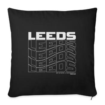 Leeds Angleterre - Housse de coussin décorative 45 x 45 cm - noir - Devant