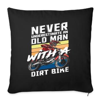 Motocross Old Men Dirt Bike Race Track - Sofa pillowcase 17,3'' x 17,3'' (45 x 45 cm) - black - Front
