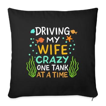 Aquarium fish farming - Sofa pillowcase 17,3'' x 17,3'' (45 x 45 cm) - black - Front