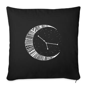 Cancer zodiac sign with moon - Sofa pillowcase 17,3'' x 17,3'' (45 x 45 cm) - black - Front
