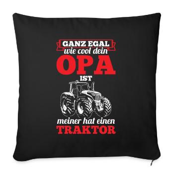 Traktor Landwirtschaft - Sofakissenbezug 45 x 45 cm - Schwarz - Vorne