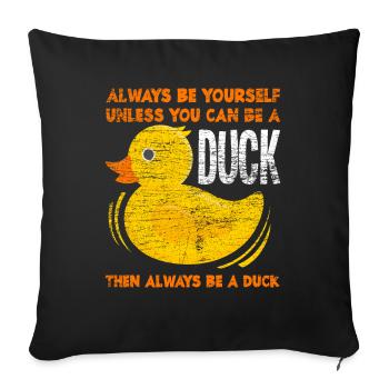 Canard animal - Housse de coussin décorative 45 x 45 cm - noir - Devant