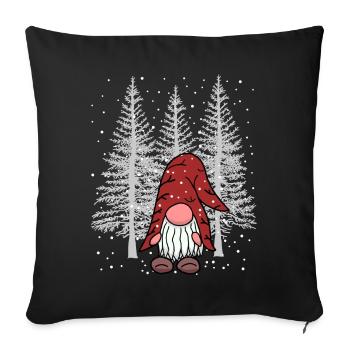 Winter Xmas Forest Gnome Dwarf Woodland Dweller Child - Sofa pillowcase 17,3'' x 17,3'' (45 x 45 cm) - black - Front