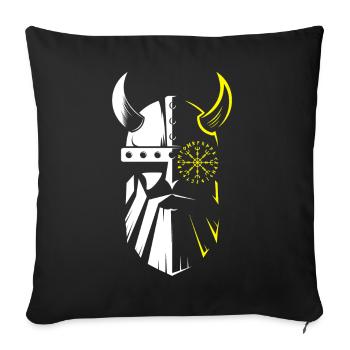 Viking Warrior and Sun Emblem - Sofa pillowcase 17,3'' x 17,3'' (45 x 45 cm) - black - Front